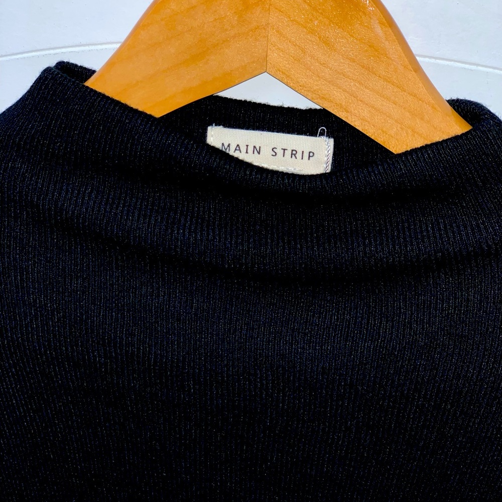Solid black pullover top